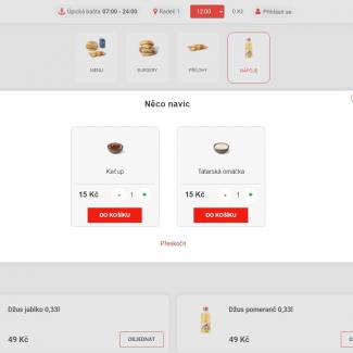 Po výběru jídla